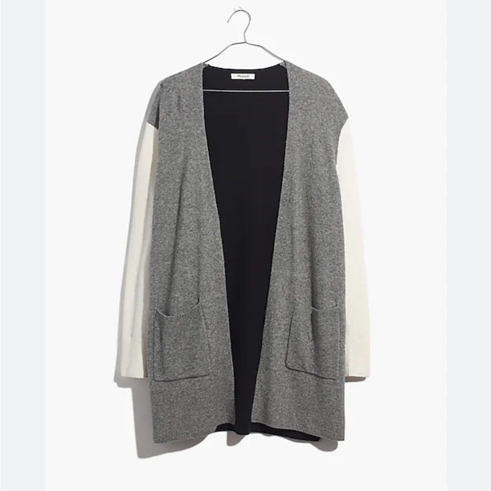 Madewell Colorblock Kent Alpaca Wool Cardigan Size M